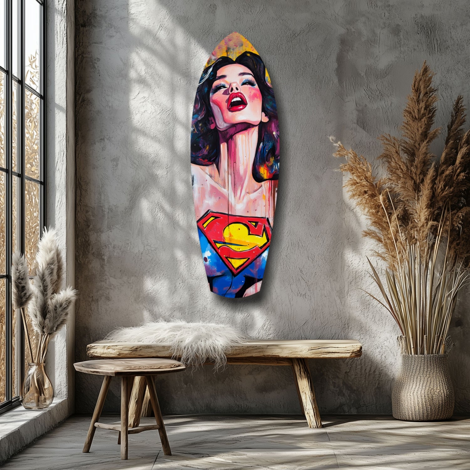 Supergirl Glass Wall Art.