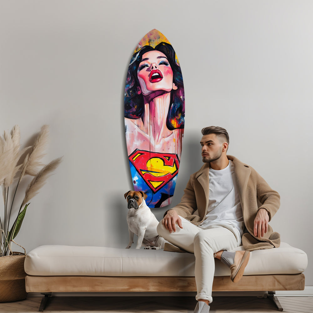 Supergirl Glass Wall Art.