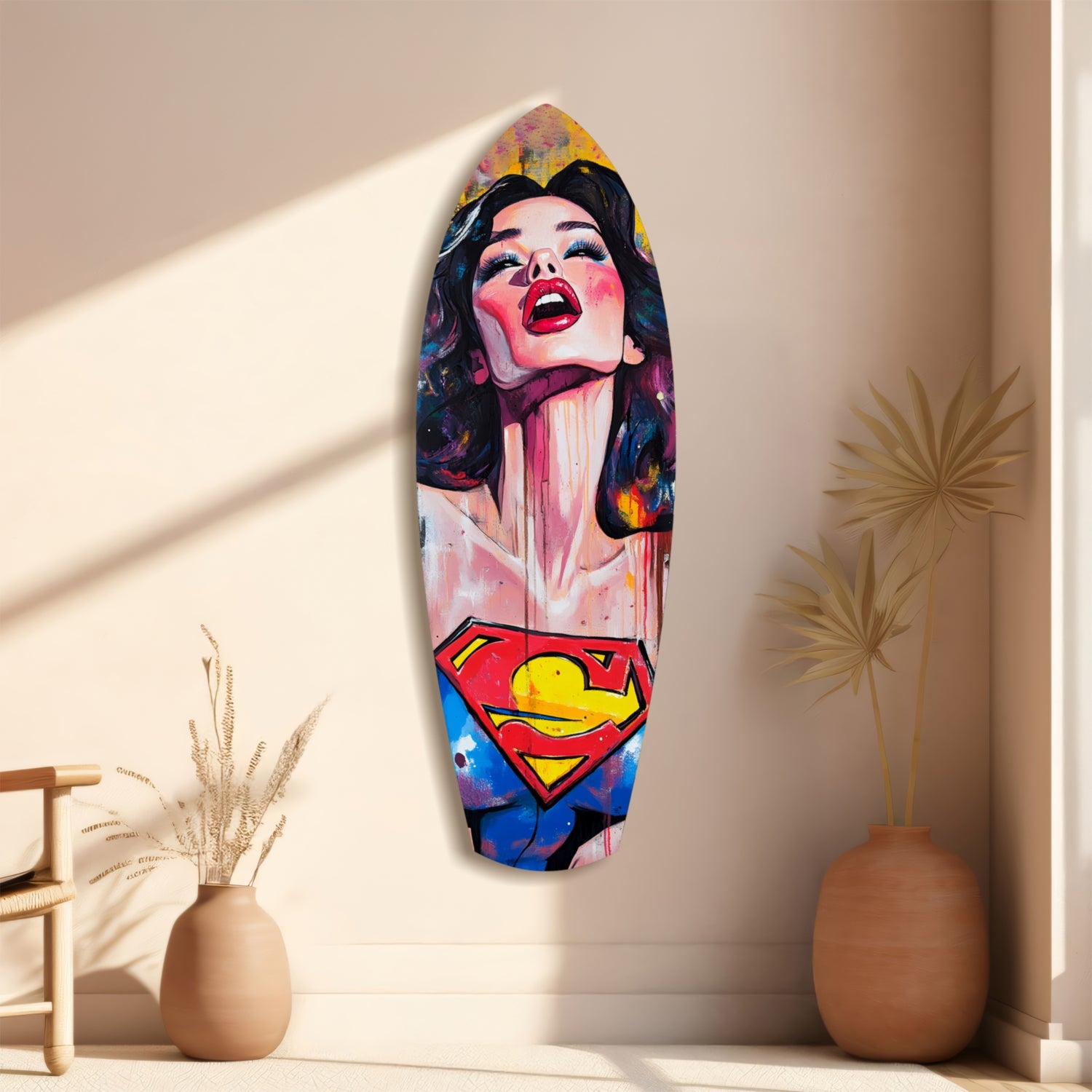Supergirl Glass Wall Art.
