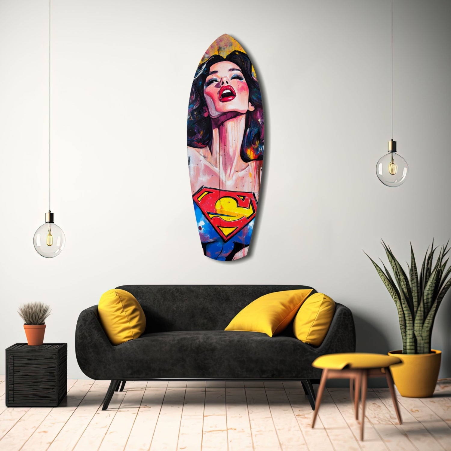 Supergirl Glass Wall Art.