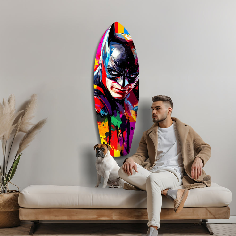 Shadowed Vigilante Glass Wall Art.