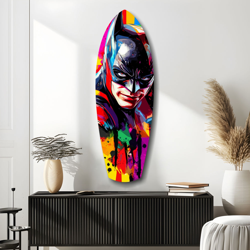 Shadowed Vigilante Glass Wall Art.