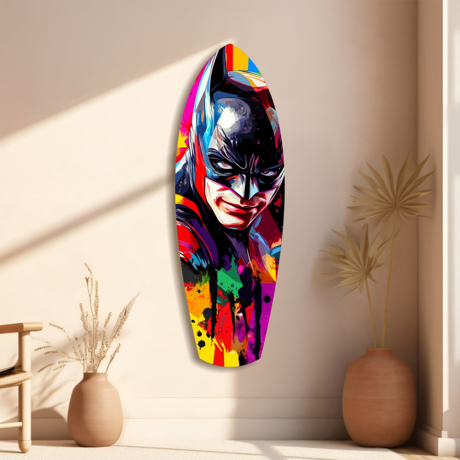 Shadowed Vigilante Glass Wall Art.
