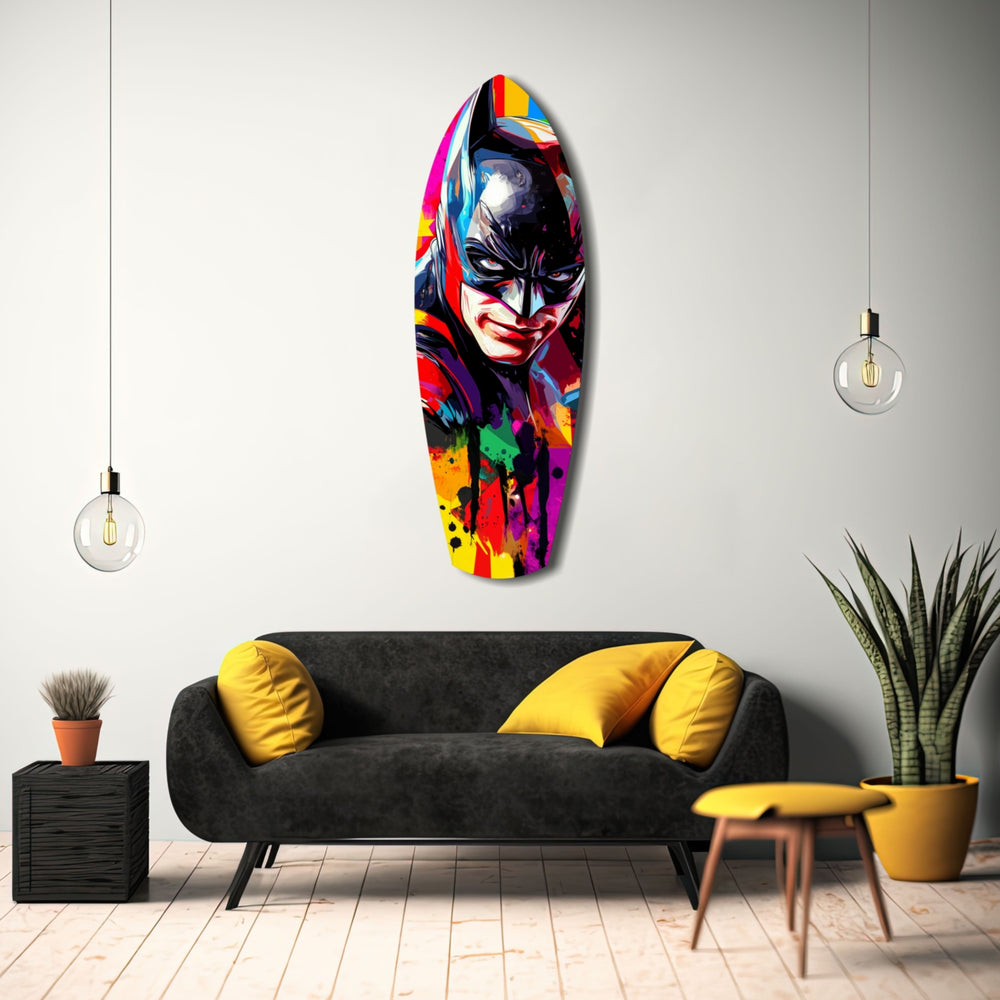 Shadowed Vigilante Glass Wall Art.
