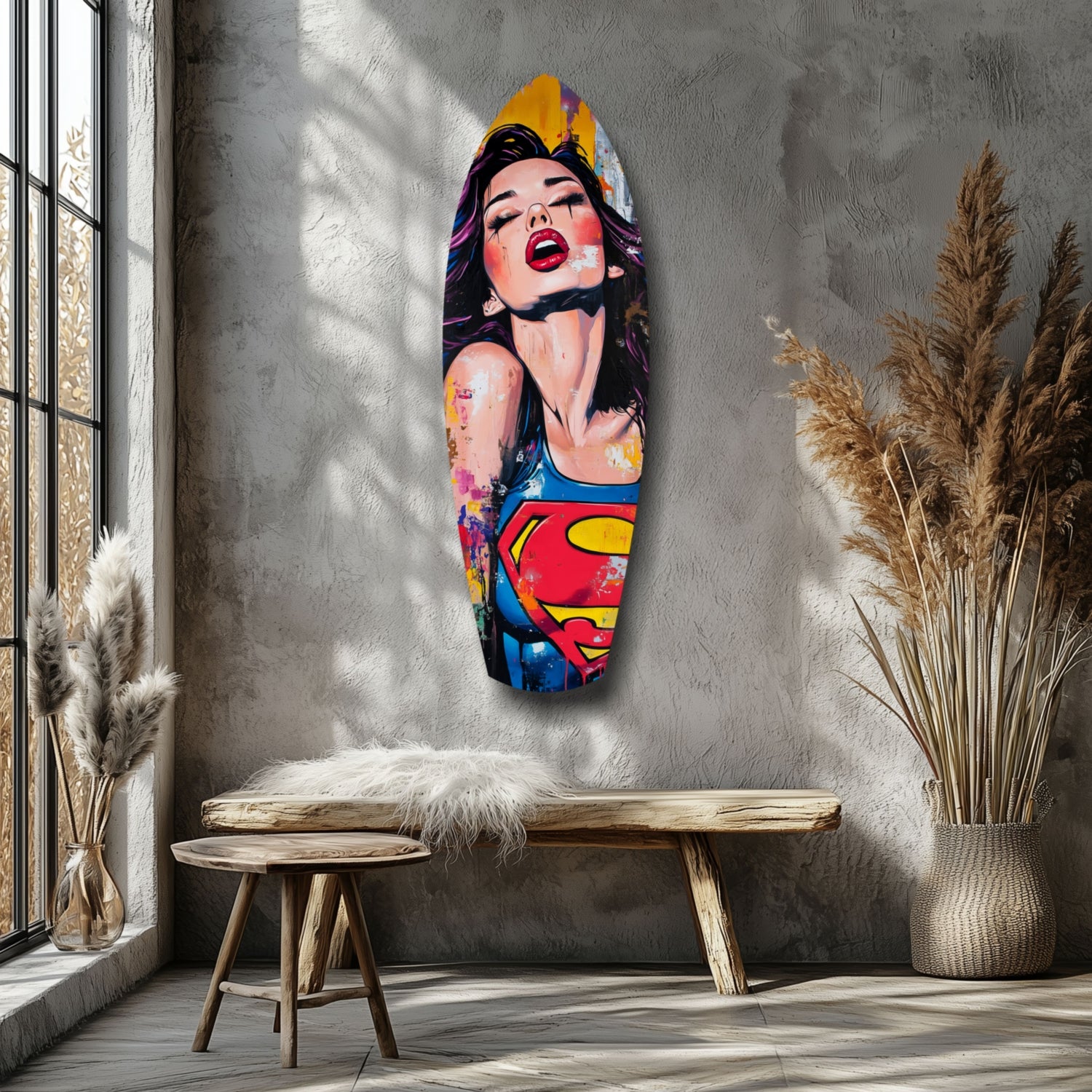 Supergirl Glass Wall Art.