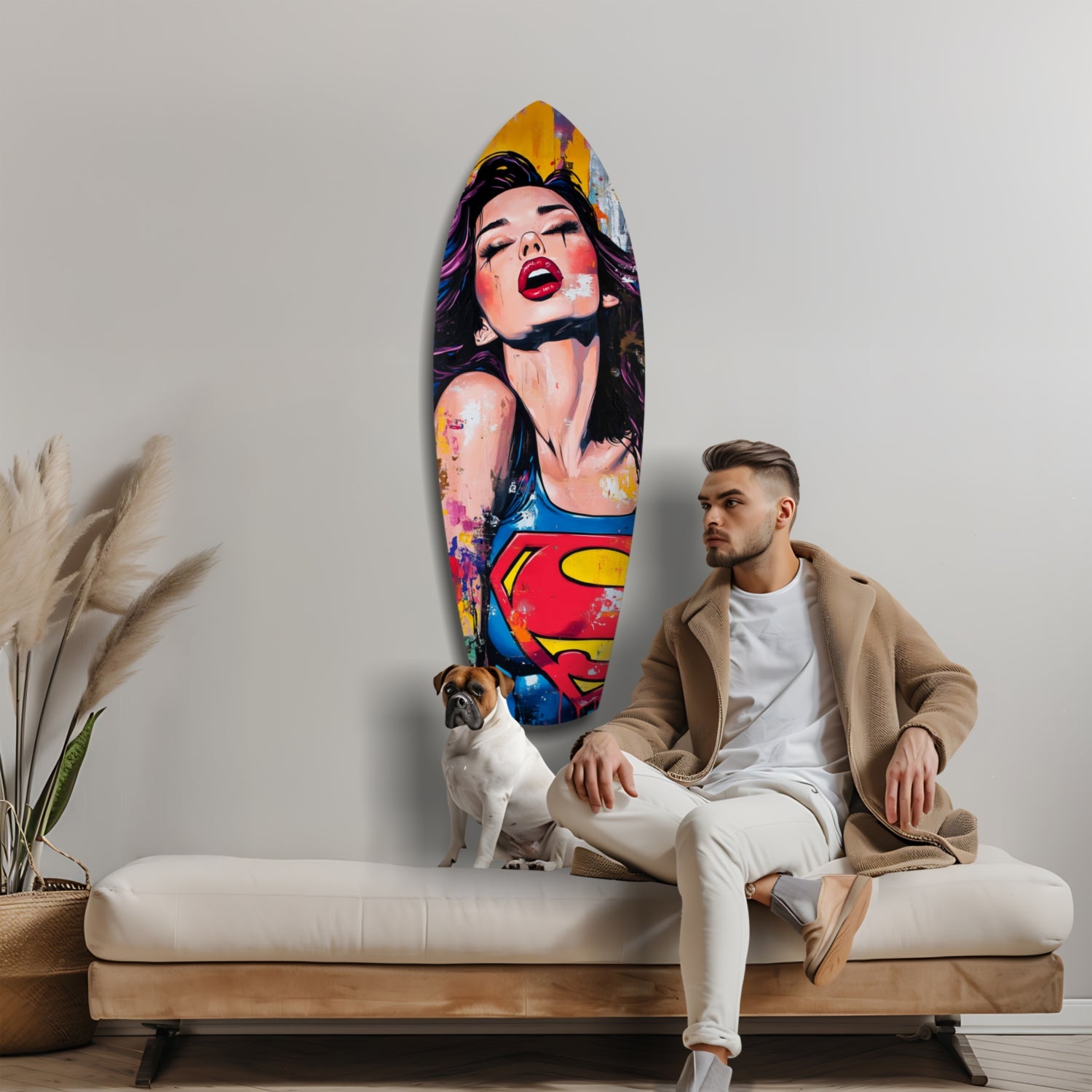 Supergirl Glass Wall Art.