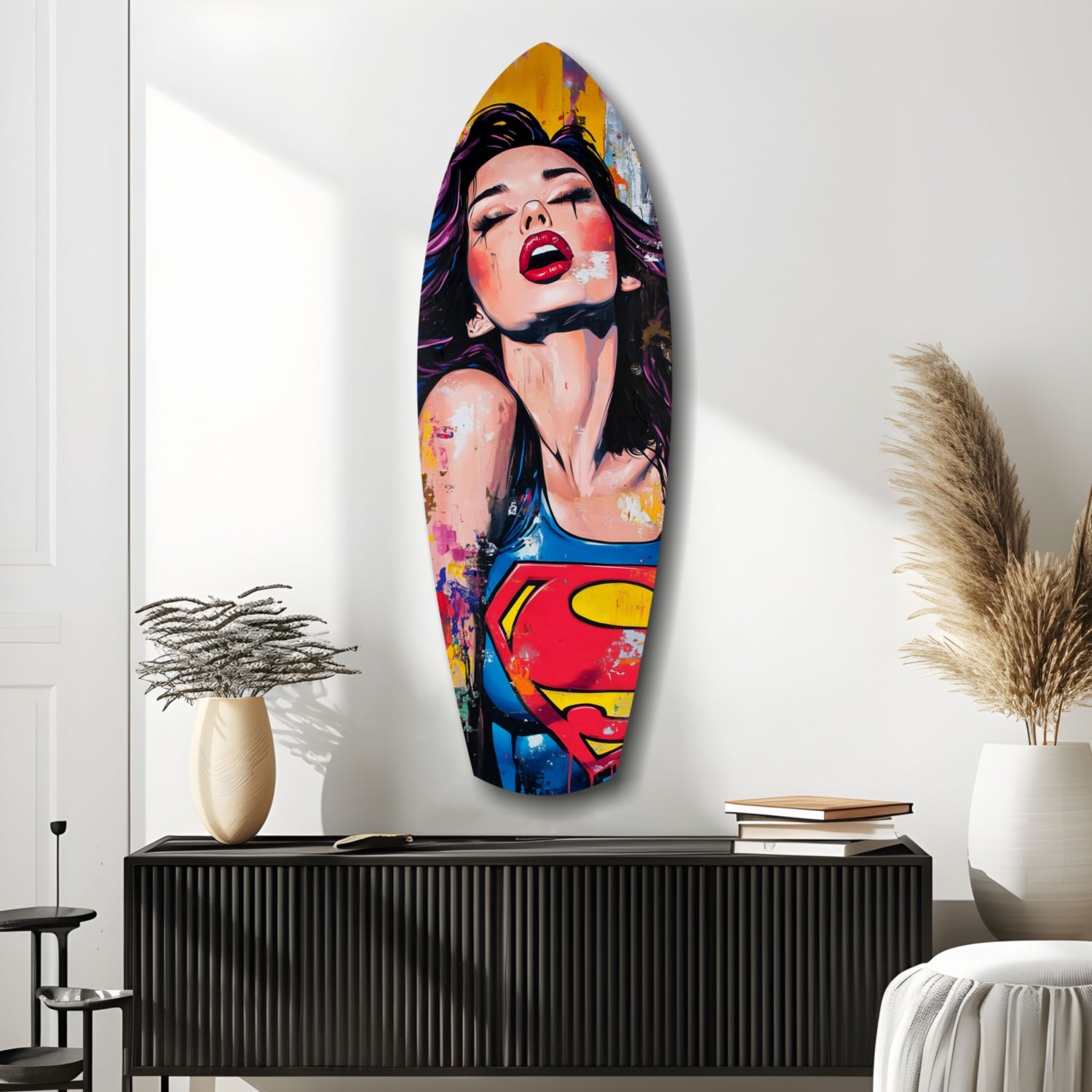 Supergirl Glass Wall Art.