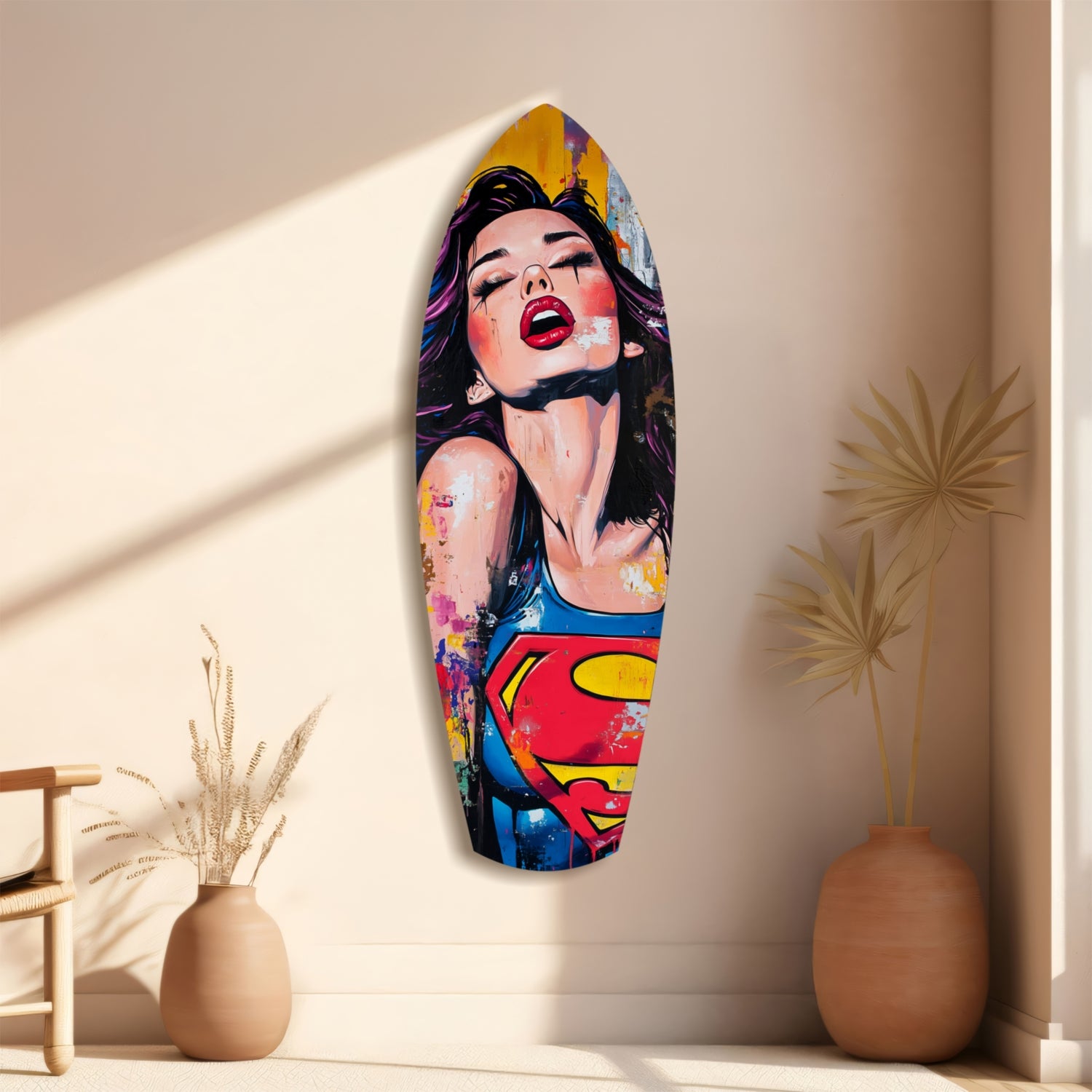 Supergirl Glass Wall Art.