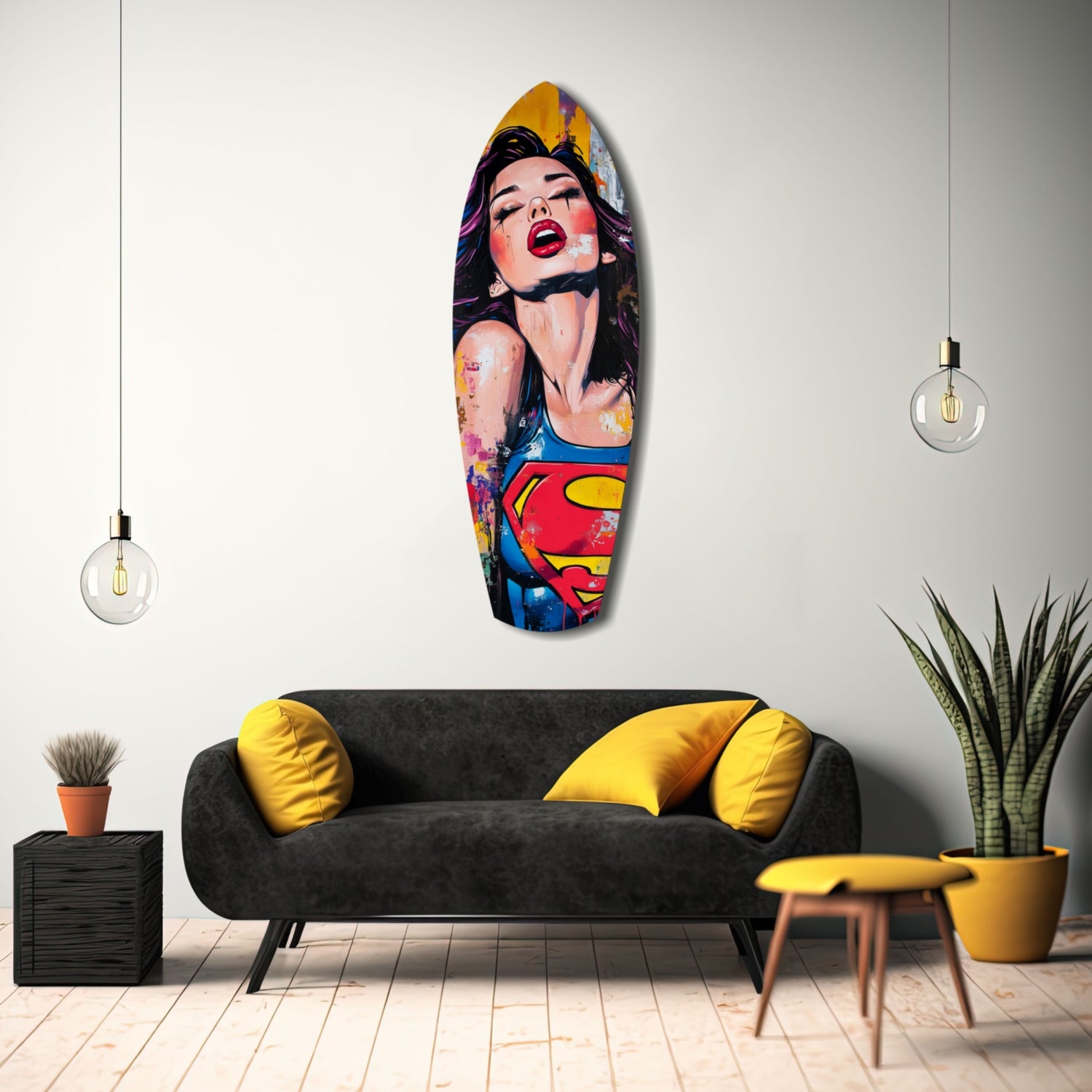 Supergirl Glass Wall Art.