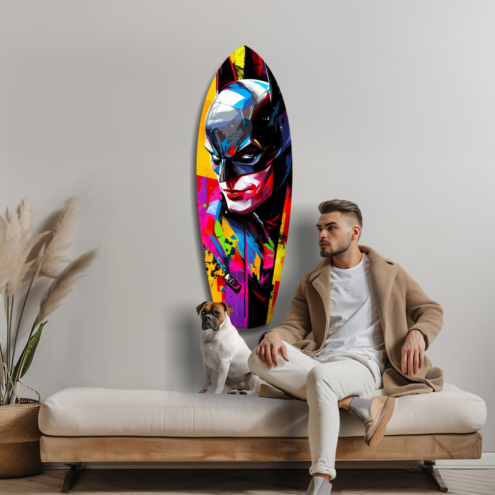 Shadowed Vigilante Glass Wall Art.
