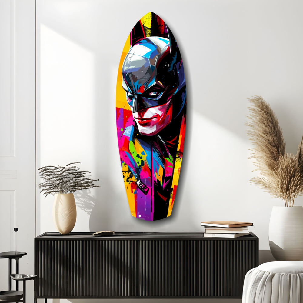 Shadowed Vigilante Glass Wall Art.