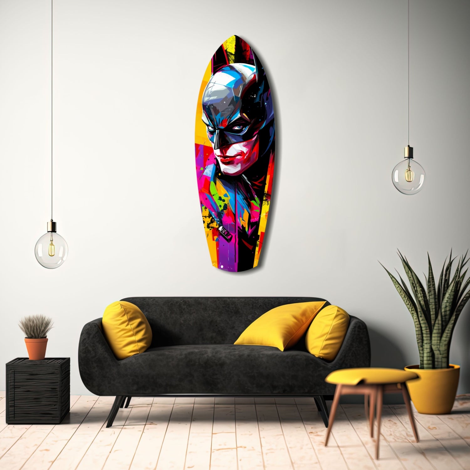 Shadowed Vigilante Glass Wall Art.