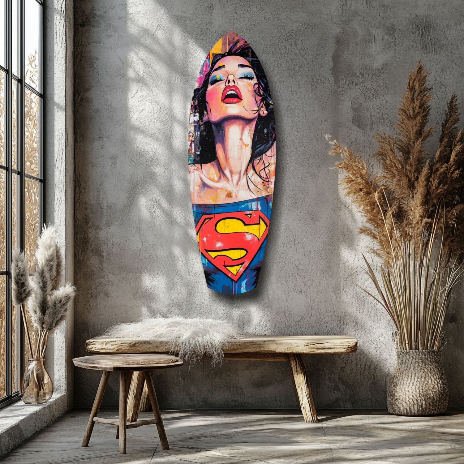 Supergirl Glass Wall Art.