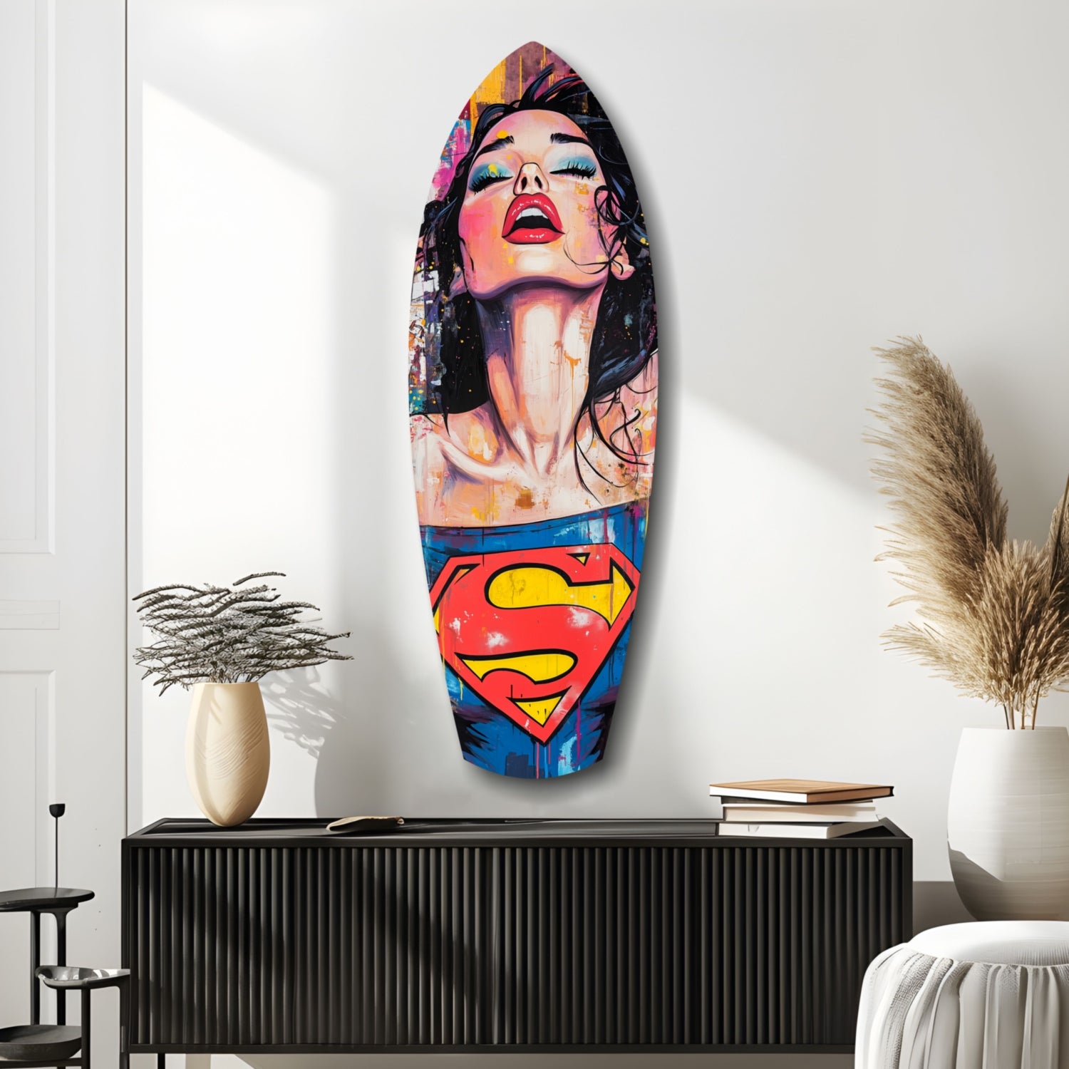 Supergirl Glass Wall Art.