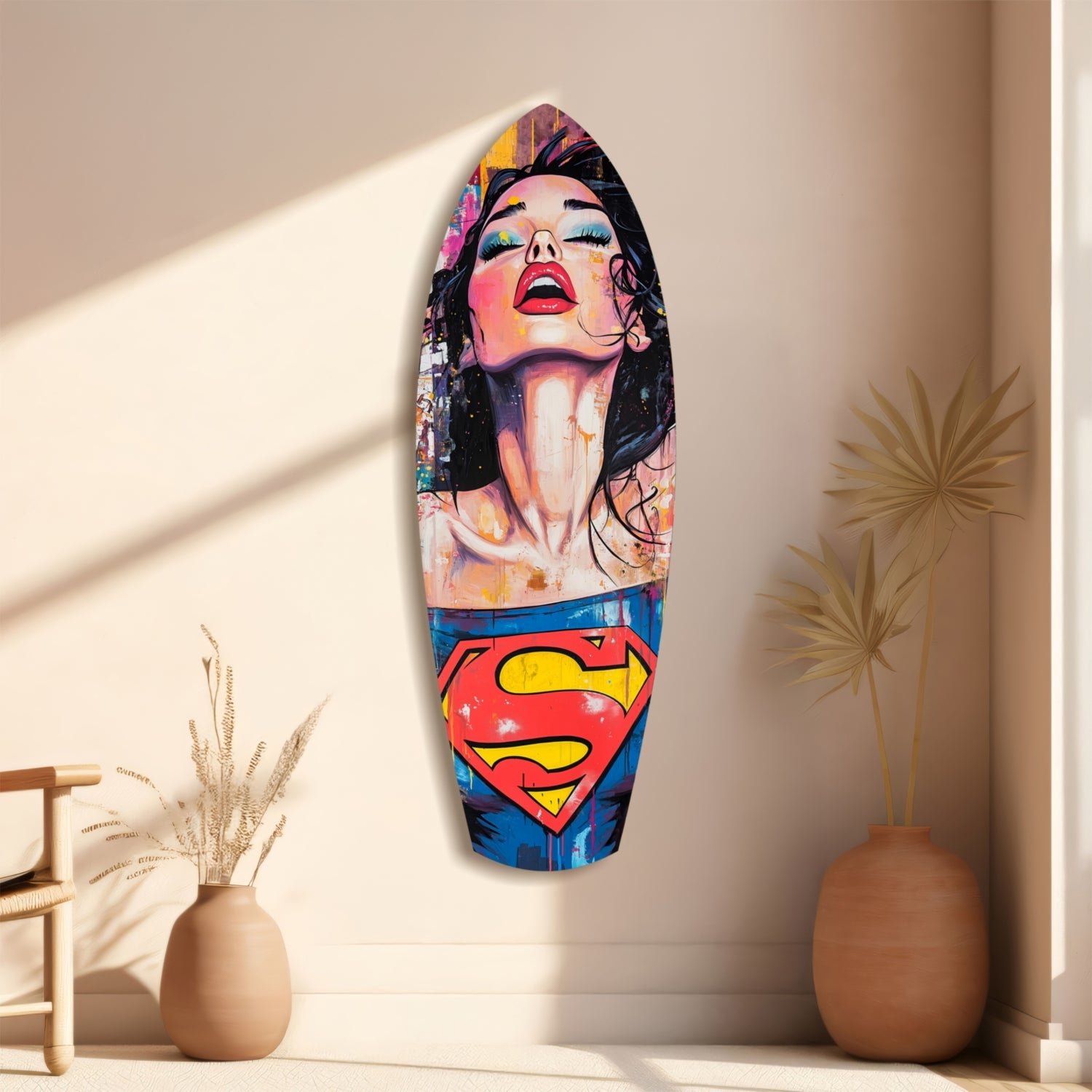 Supergirl Glass Wall Art.
