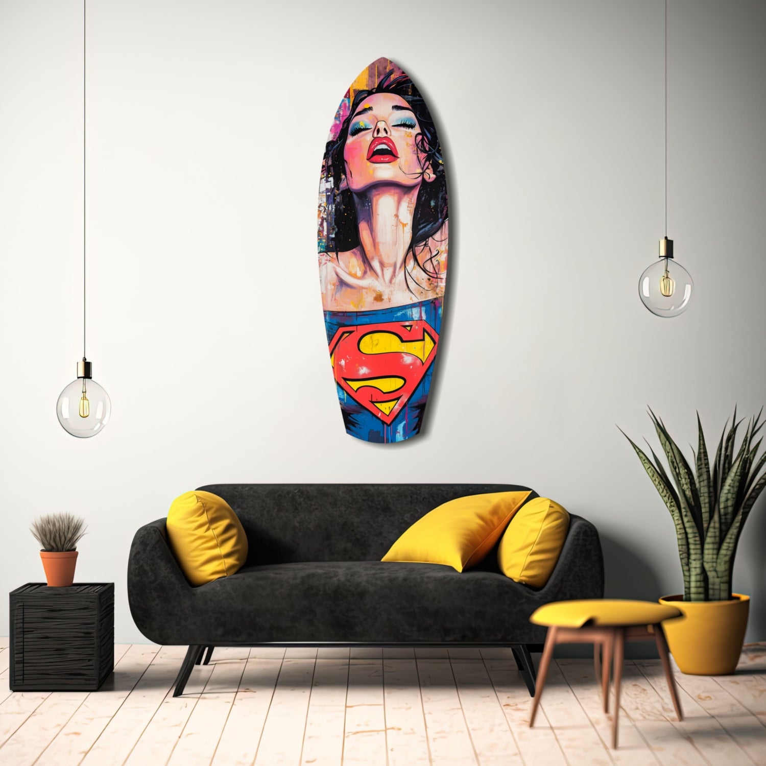Supergirl Glass Wall Art.