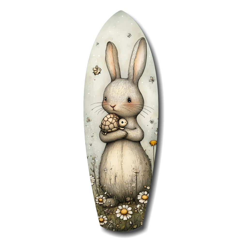 Cute Rabbit Glass Wall Art.