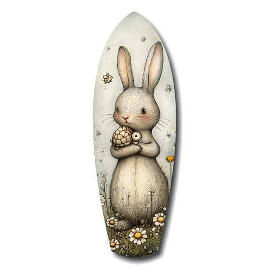 Cute Rabbit Glass Wall Art.