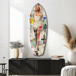 Marilyn in Vintage Swim Suit Glass Wall Art.
