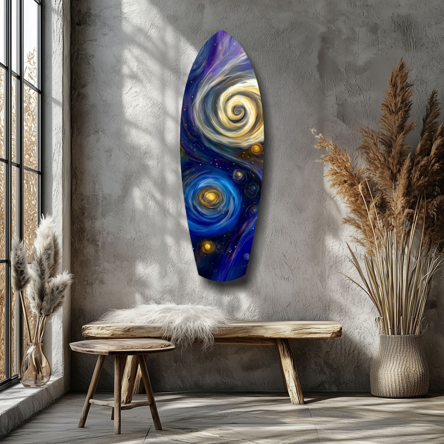 Kinetic Cosmos Glass Wall Art.
