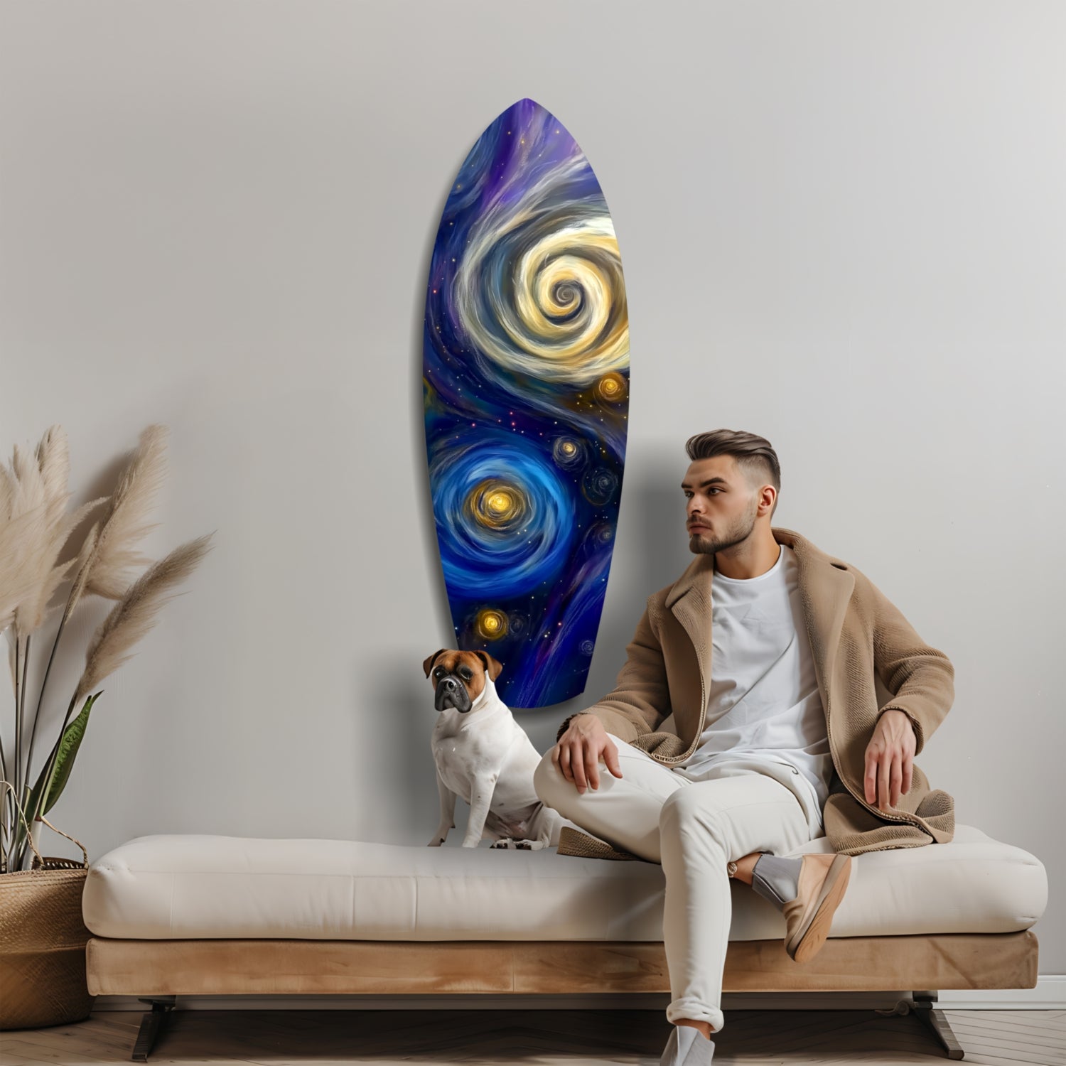 Kinetic Cosmos Glass Wall Art.