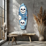 Surf Skull California Dreams Glass Wall Art.