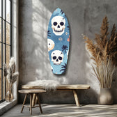 Surf Skull California Dreams Glass Wall Art.