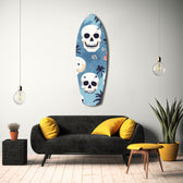 Surf Skull California Dreams Glass Wall Art.