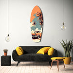 Sunset Ride 60s Vibes Glass Wall Art.
