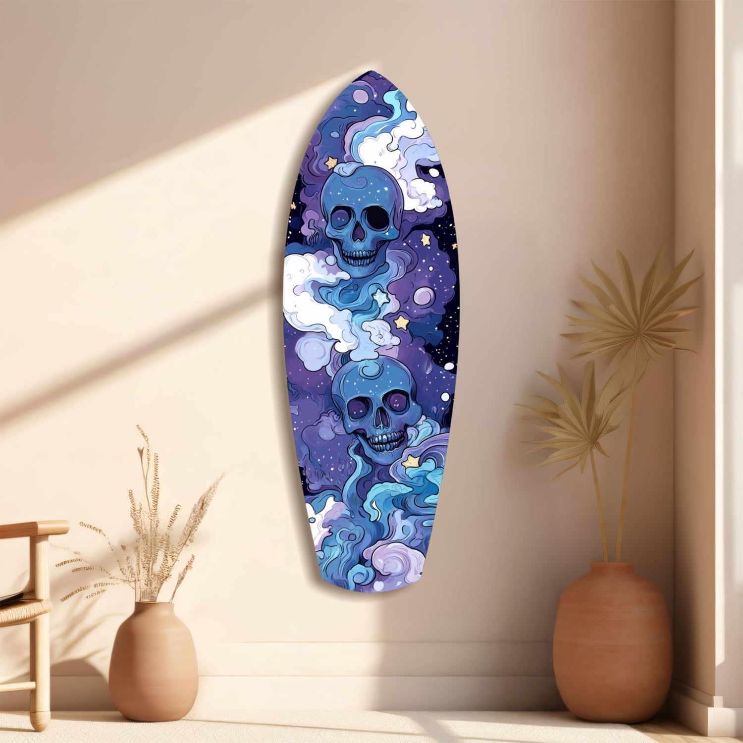 Midnight Skull Nocturnal Shadows Glass Wall Art.