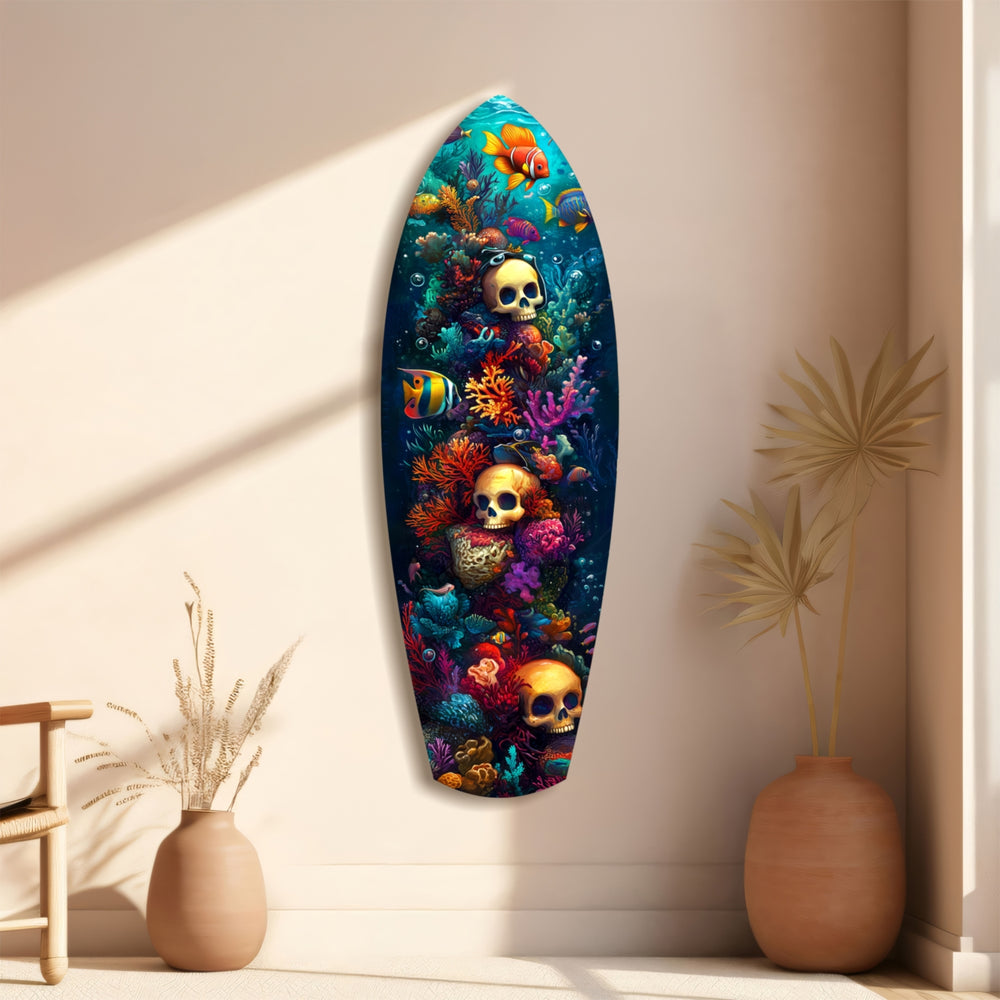 Coral Depths Skulls of the Sea Glass Wall Art.