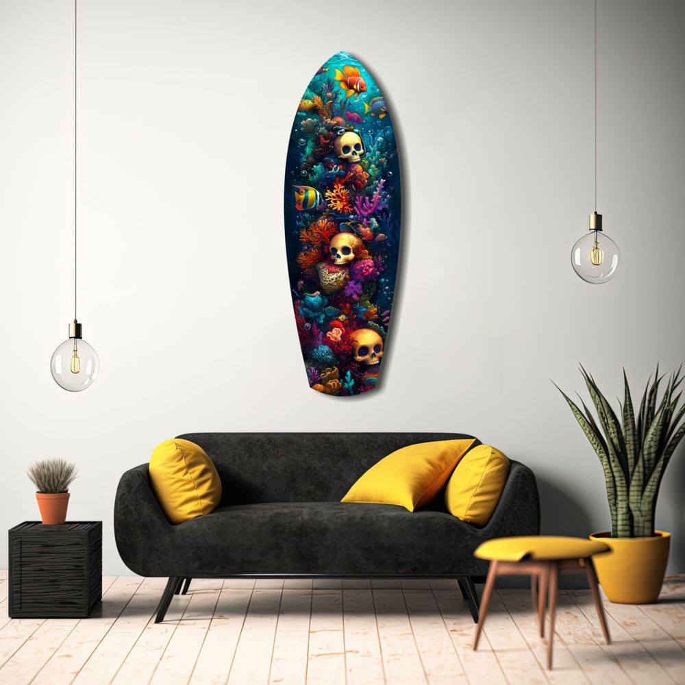 Coral Depths Skulls of the Sea Glass Wall Art.