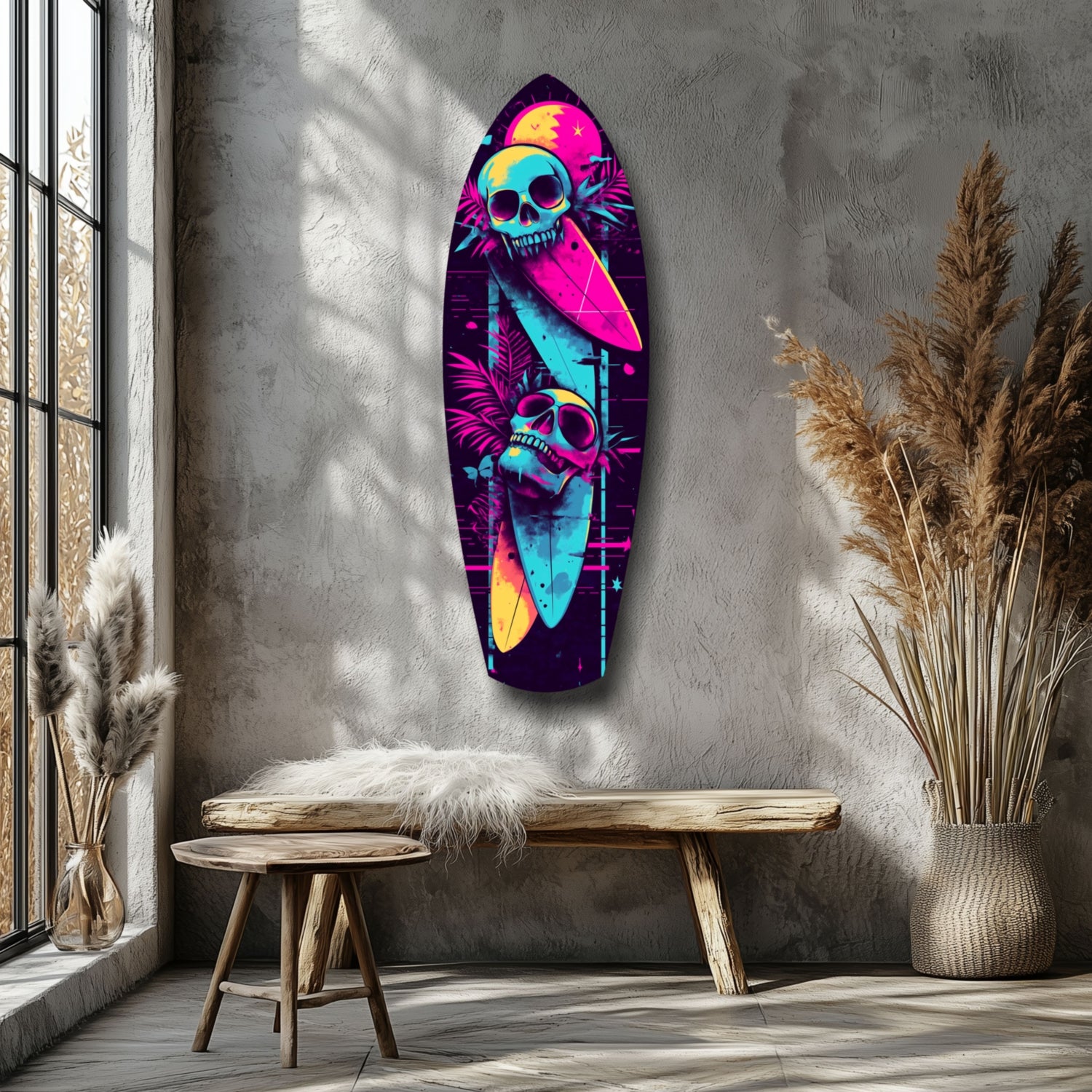 Addicted to Surfing Glass Wall Art.