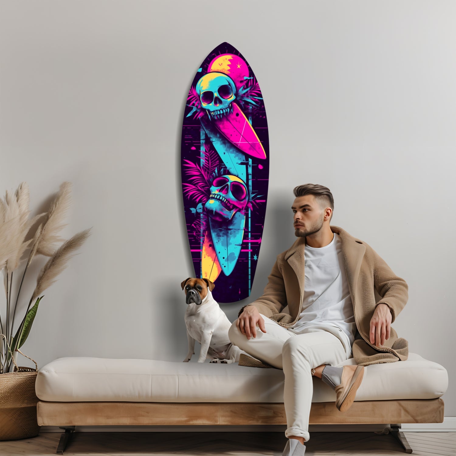 Addicted to Surfing Glass Wall Art.