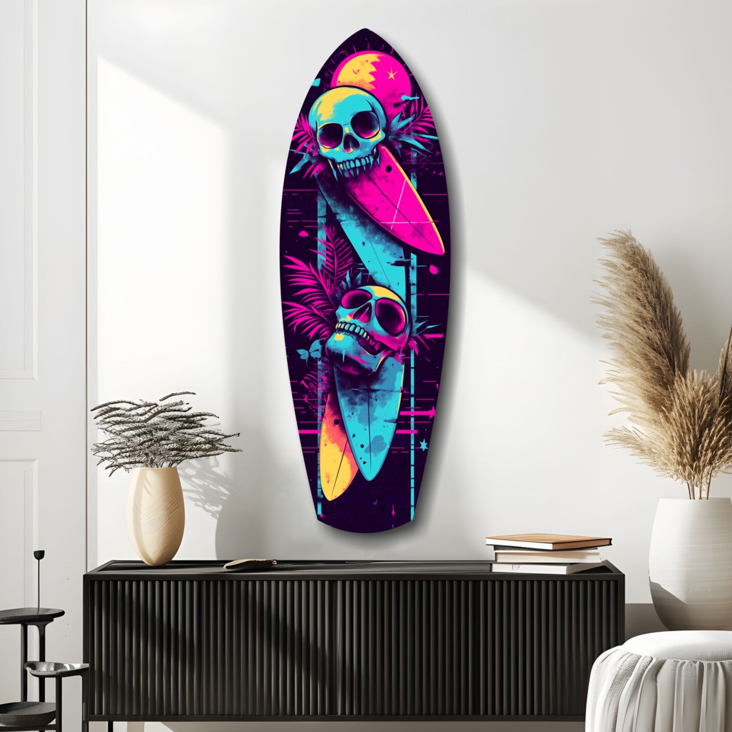 Addicted to Surfing Glass Wall Art.