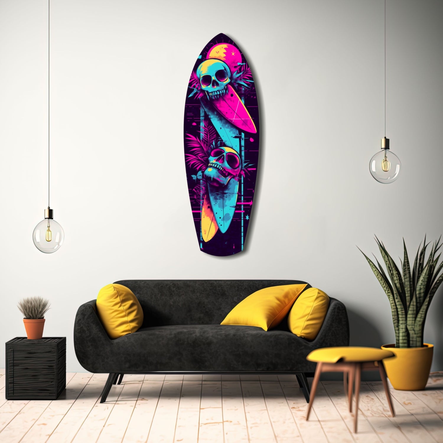 Addicted to Surfing Glass Wall Art.