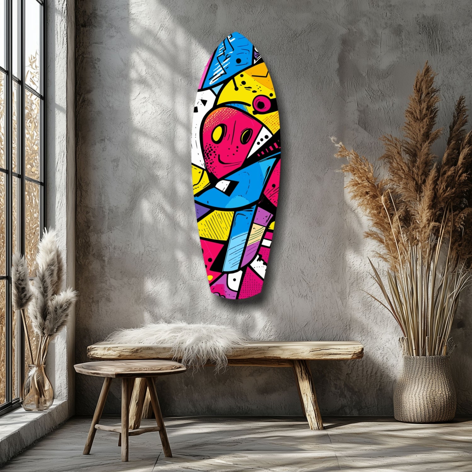 Colors of Geometry Glass Wall Art.