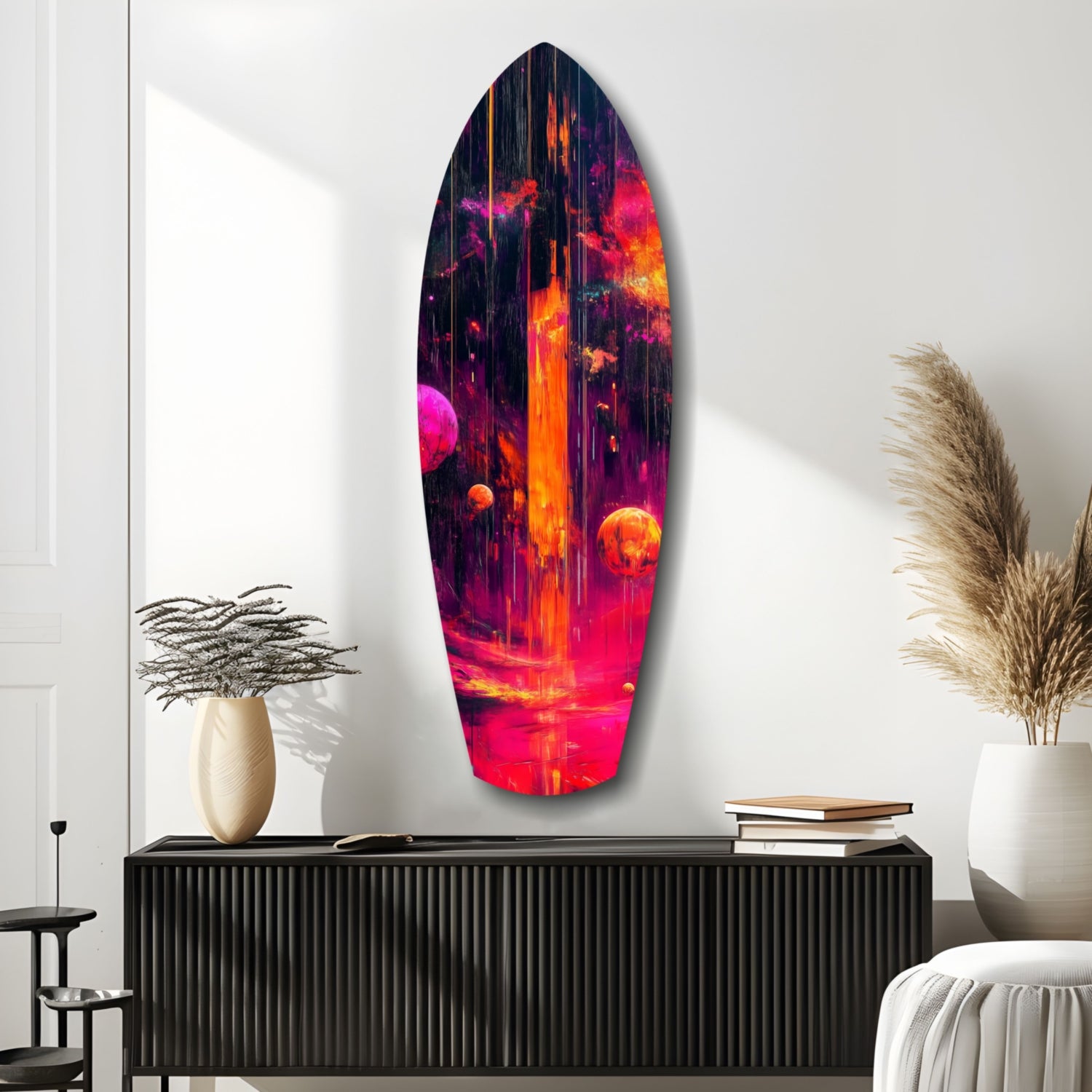 Kinetic Cosmos Glass Wall Art.