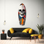 Skull in the Street Art Glass Wall Art.
