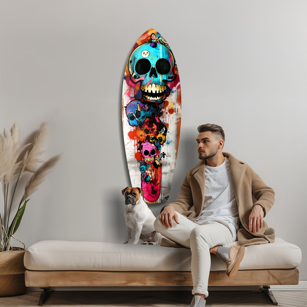 Street Soul Graffiti Skulls Glass Wall Art.