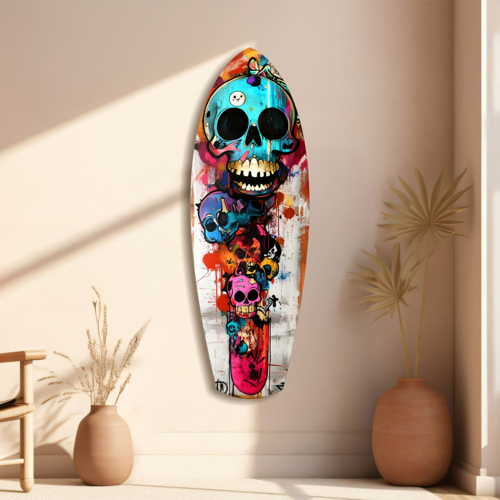 Street Soul Graffiti Skulls Glass Wall Art.
