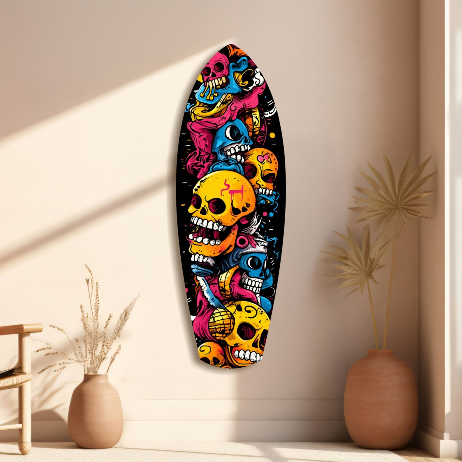 Street Soul Graffiti Skulls Glass Wall Art.