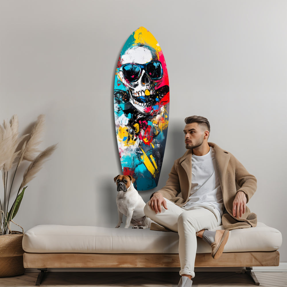 Street Soul Graffiti Skulls Glass Wall Art.