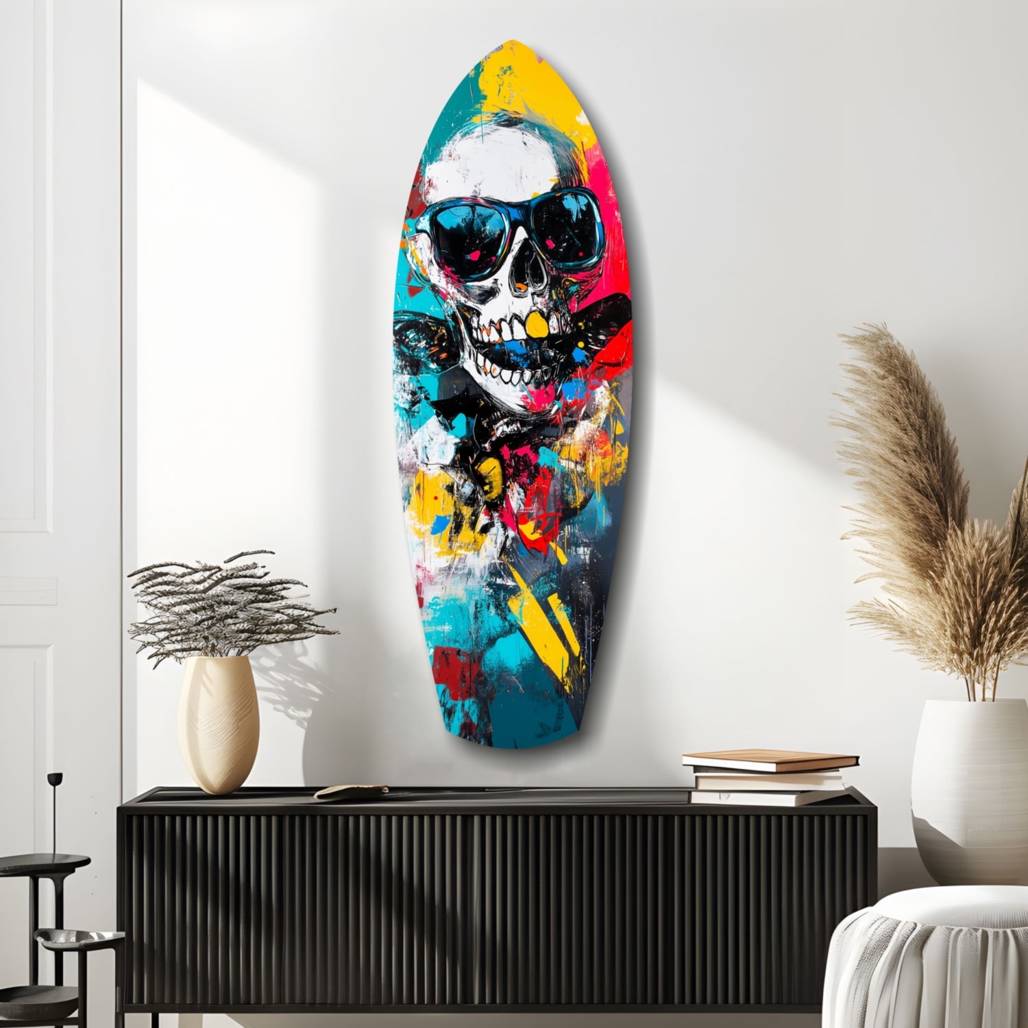 Street Soul Graffiti Skulls Glass Wall Art.