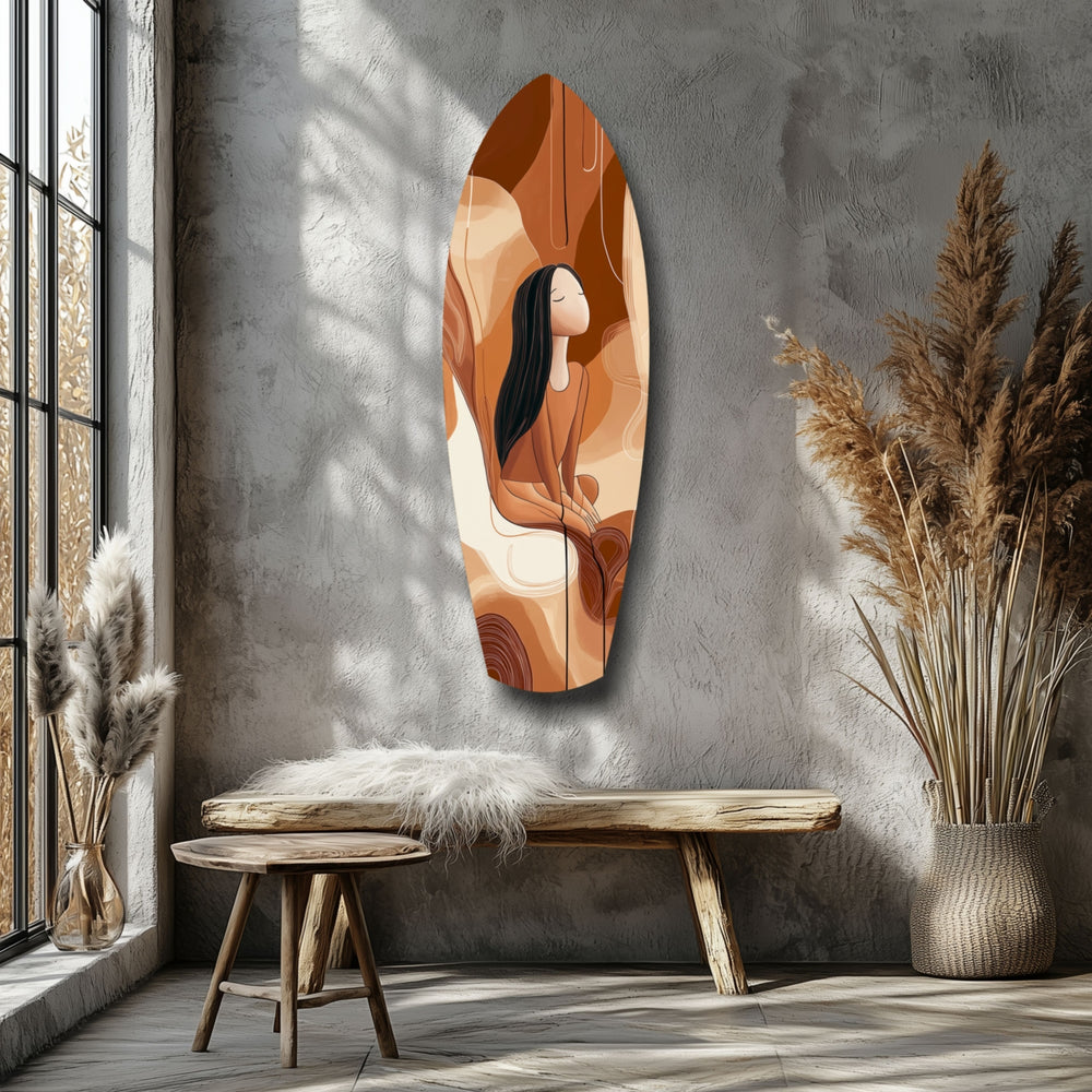 Listening the Waves Glass Wall Art.