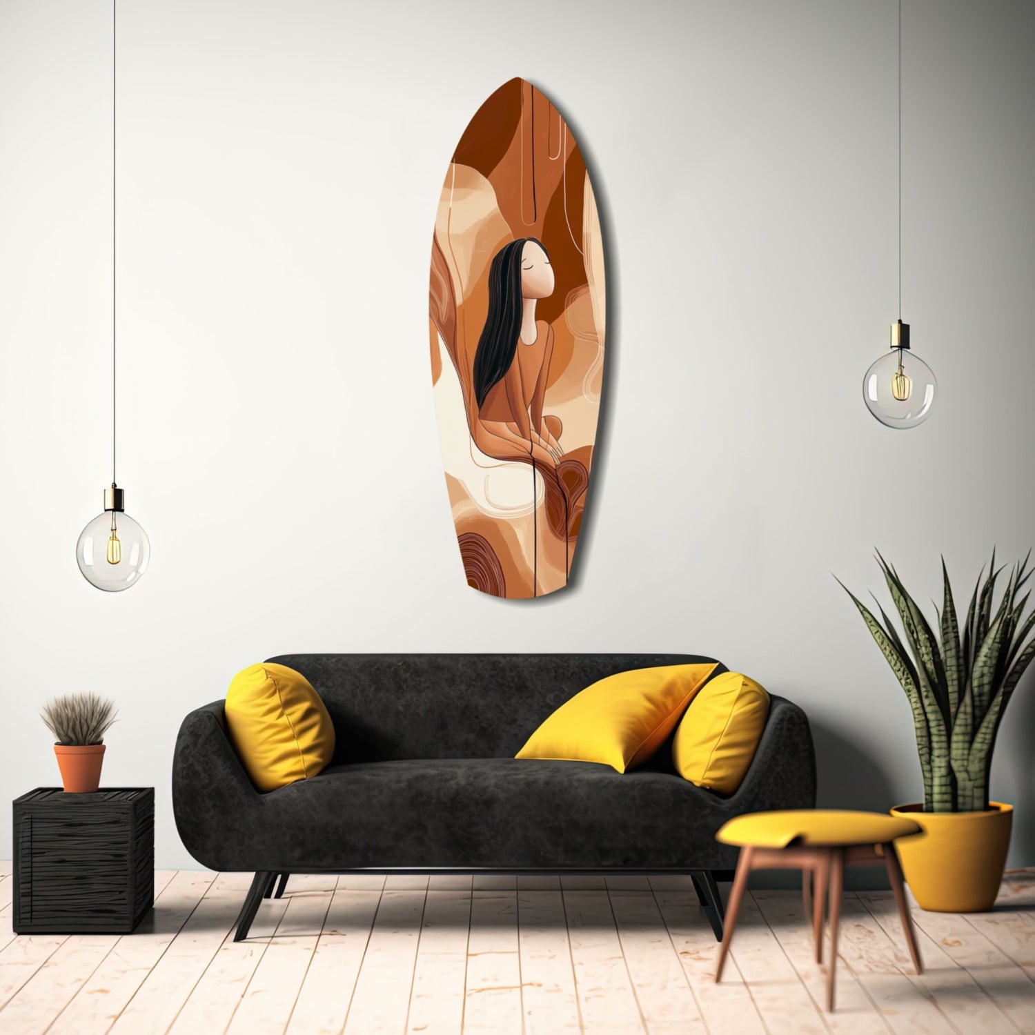 Listening the Waves Glass Wall Art.