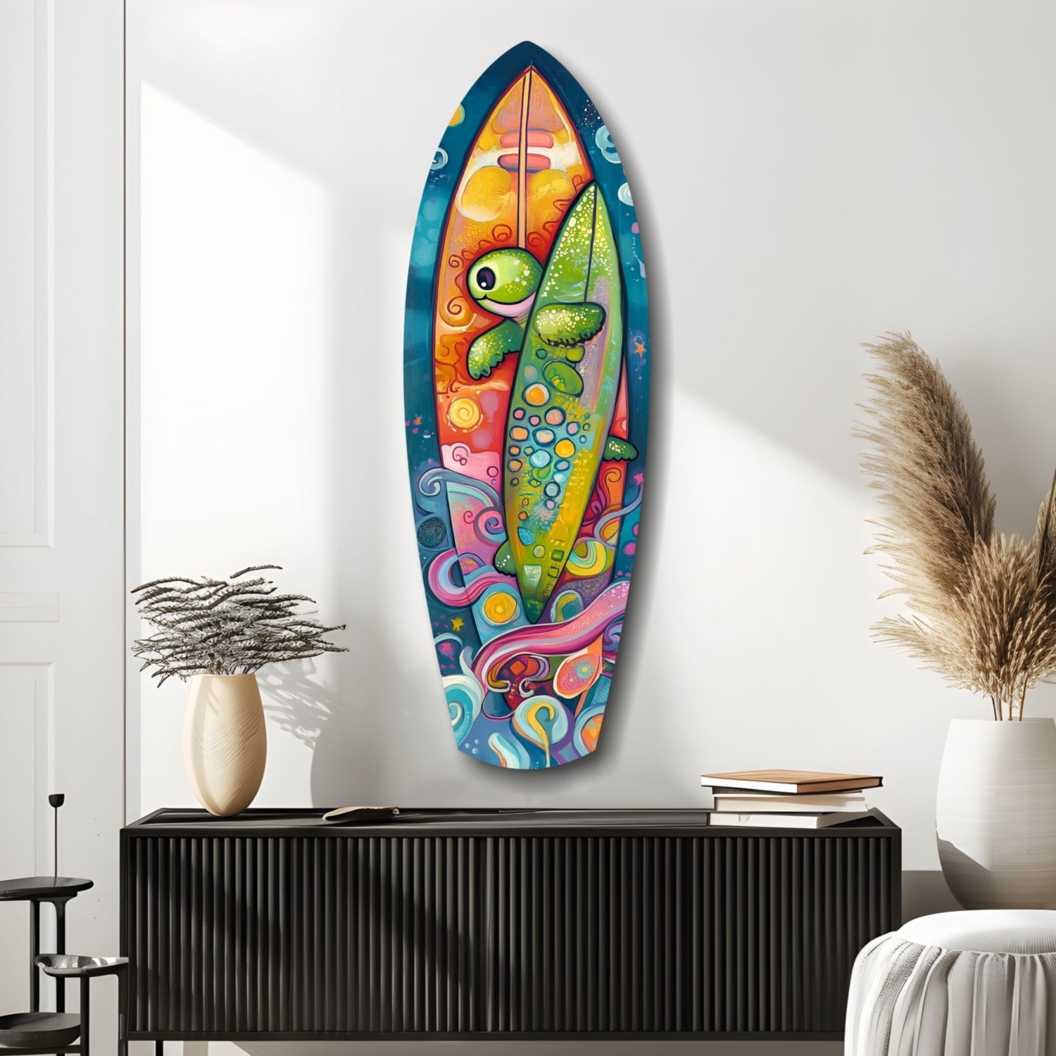 Surfer Caretta Glass Wall Art.