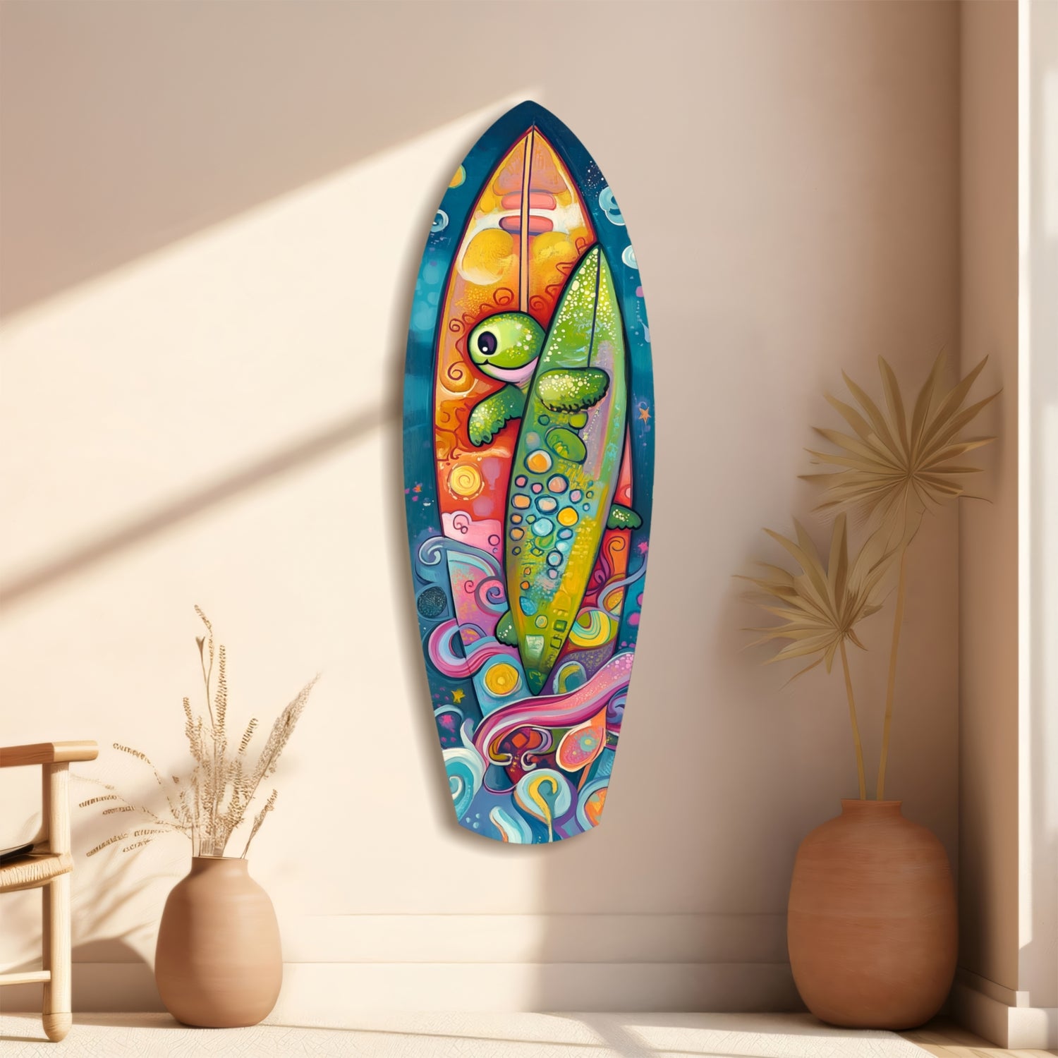 Surfer Caretta Glass Wall Art.
