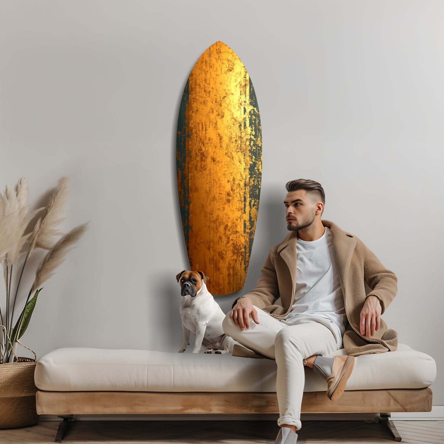 Golden Plate Glass Wall Art.