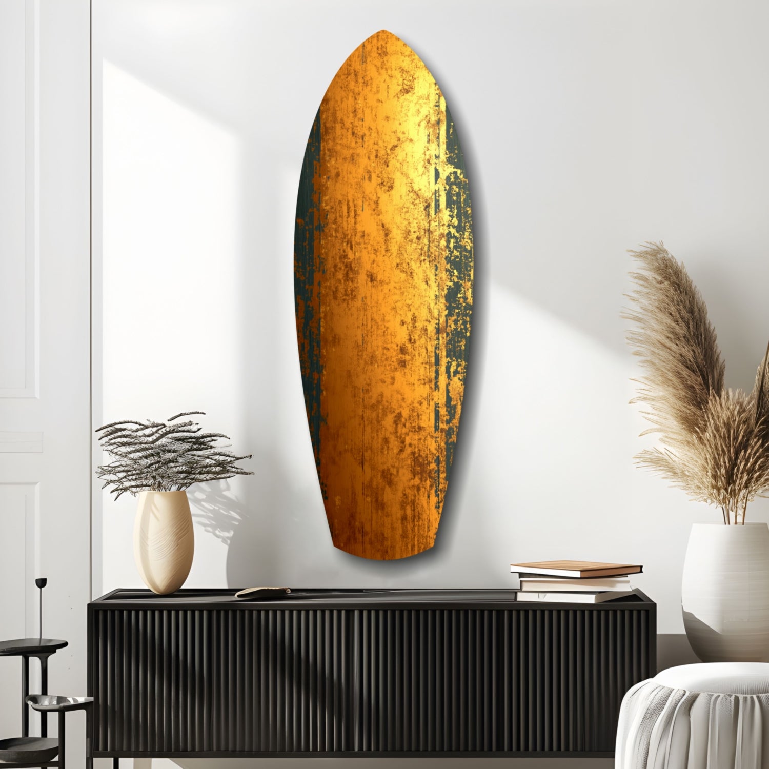 Golden Plate Glass Wall Art.